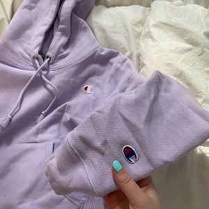 lavender size small champion hoodie